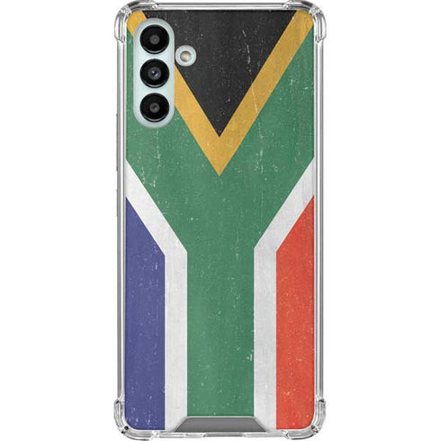 South Africa Flag Distressed Galaxy A13 5G Clear Case